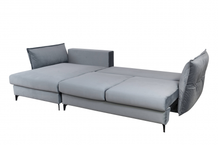 Coltar Living CARMEN Set-2, extensibil cu functie relaxare si depozitare, stanga, stofa gri Piano 14, (318-342)x187x101, ext.283x140cm [5]