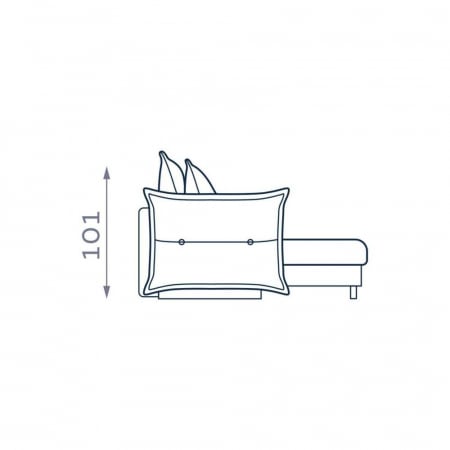 Coltar Living CARMEN Set-2, extensibil cu functie relaxare si depozitare, stanga, stofa gri Piano 14, (318-342)x187x101, ext.283x140cm [10]