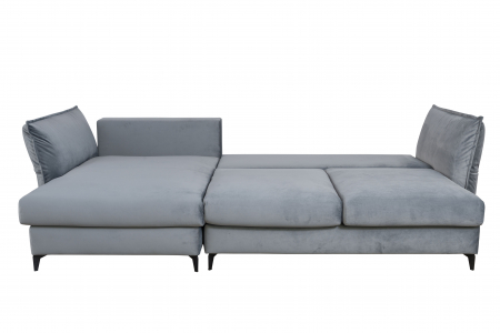 Coltar Living CARMEN Set-2, extensibil cu functie relaxare si depozitare, stanga, stofa gri Piano 14, (318-342)x187x101, ext.283x140cm [4]