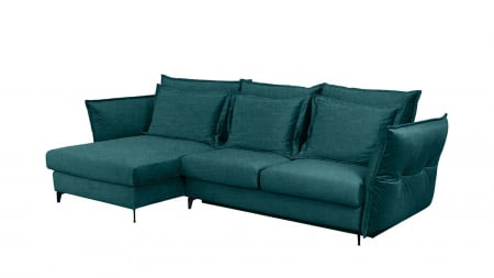 Coltar Living CARMEN Set-2, extensibil cu functie relaxare si depozitare, stanga, stofa Turquoise 15 Boston, (318-342)x187x101, ext.283x140cm [2]