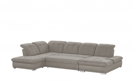 Coltar Living extensibil cu functie somn HOLIDAY OTM/SK-RE-3F-REC, stanga, stofa velvet silver F601, 386x265x86(102), ext.295x132cm [2]