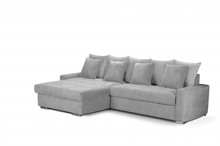 Coltare living - Coltar Living extensibil cu functie somn MM272 SALVADOR REC/BK BREIT-2F INK, stanga, stofa gri deschis R464, 293x164x72(89), ext.245x138cm