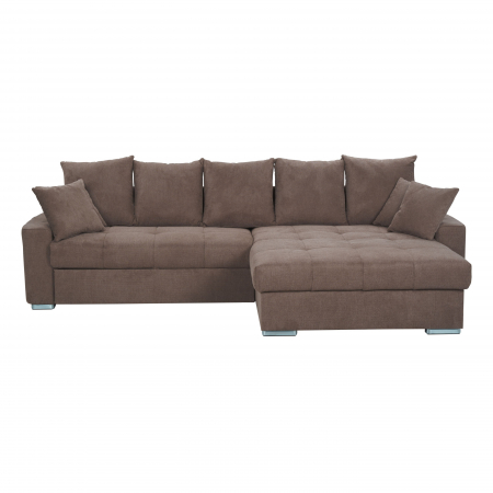Coltar Living extensibil cu functie somn MM272 SALVADOR 2F-REC/BK BREIT INK, dreapta, stofa maro F003, 293x164x72(89), ext.245x138cm [2]