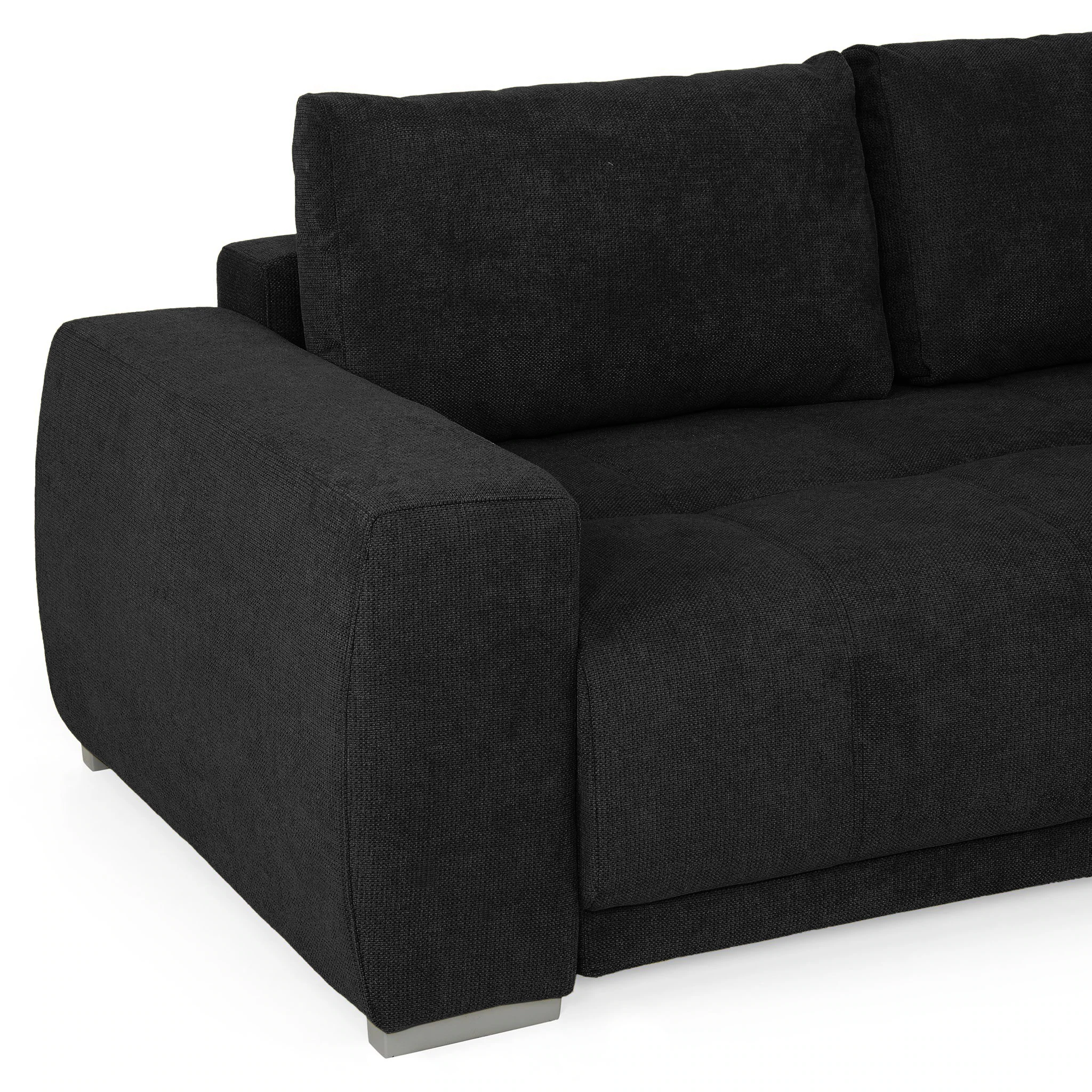 Coltar Living extensibil cu functie somn MM321 BOLERO REC-2DL, stanga, stofa negru G010, 280x165x66(87), ext.230x130cm [6]