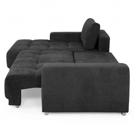 Coltar Living extensibil cu functie somn MM321 BOLERO REC-2DL, stanga, stofa negru G010, 280x165x66(87), ext.230x130cm [4]