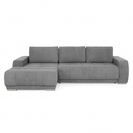 Coltar Living extensibil cu functie somn MM321 BOLERO REC-2DL, stanga, stofa gri F001, 280x165x66(87), ext.230x130cm
