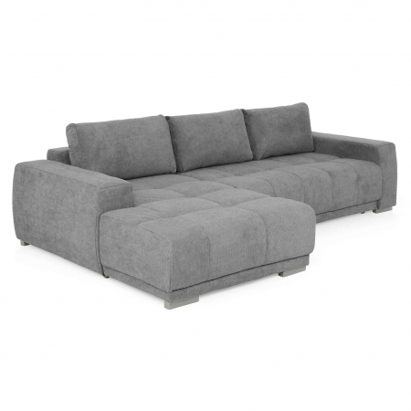 Coltar Living extensibil cu functie somn MM321 BOLERO REC-2DL, stanga, stofa gri F001, 280x165x66(87), ext.230x130cm [1]