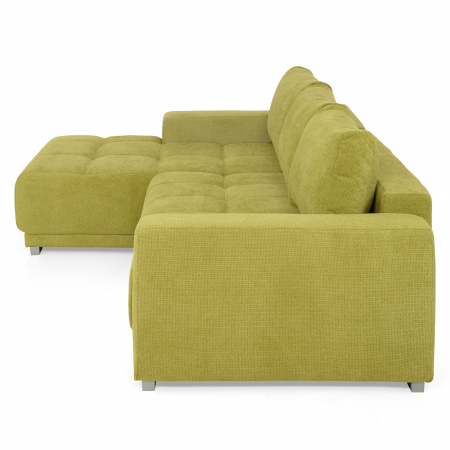 Coltar Living extensibil cu functie somn MM321 BOLERO REC-2DL, stanga, stofa verde F006, 280x165x66(87), ext.230x130cm [3]