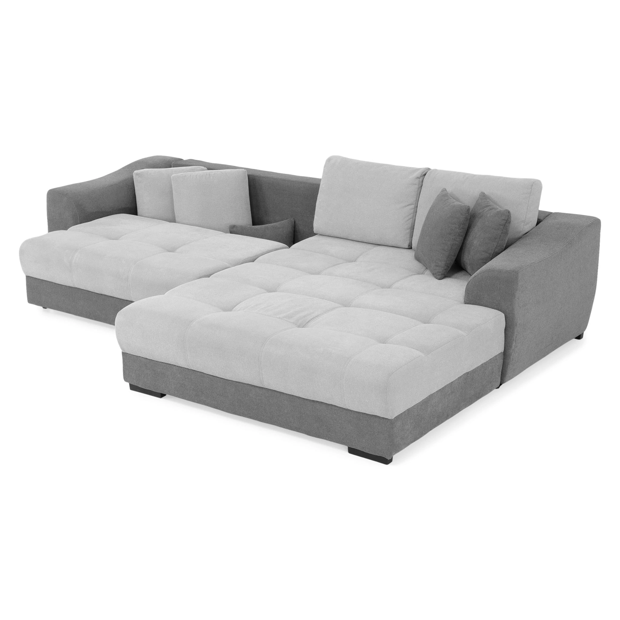 Coltar Cotta Minimaxx, MM334 FLEX 2DL-REC, dreapta, pentru living, extensibil cu functie somn, stofa gri, F001/F009, 314x203x67(85), ext.252x128cm [2]