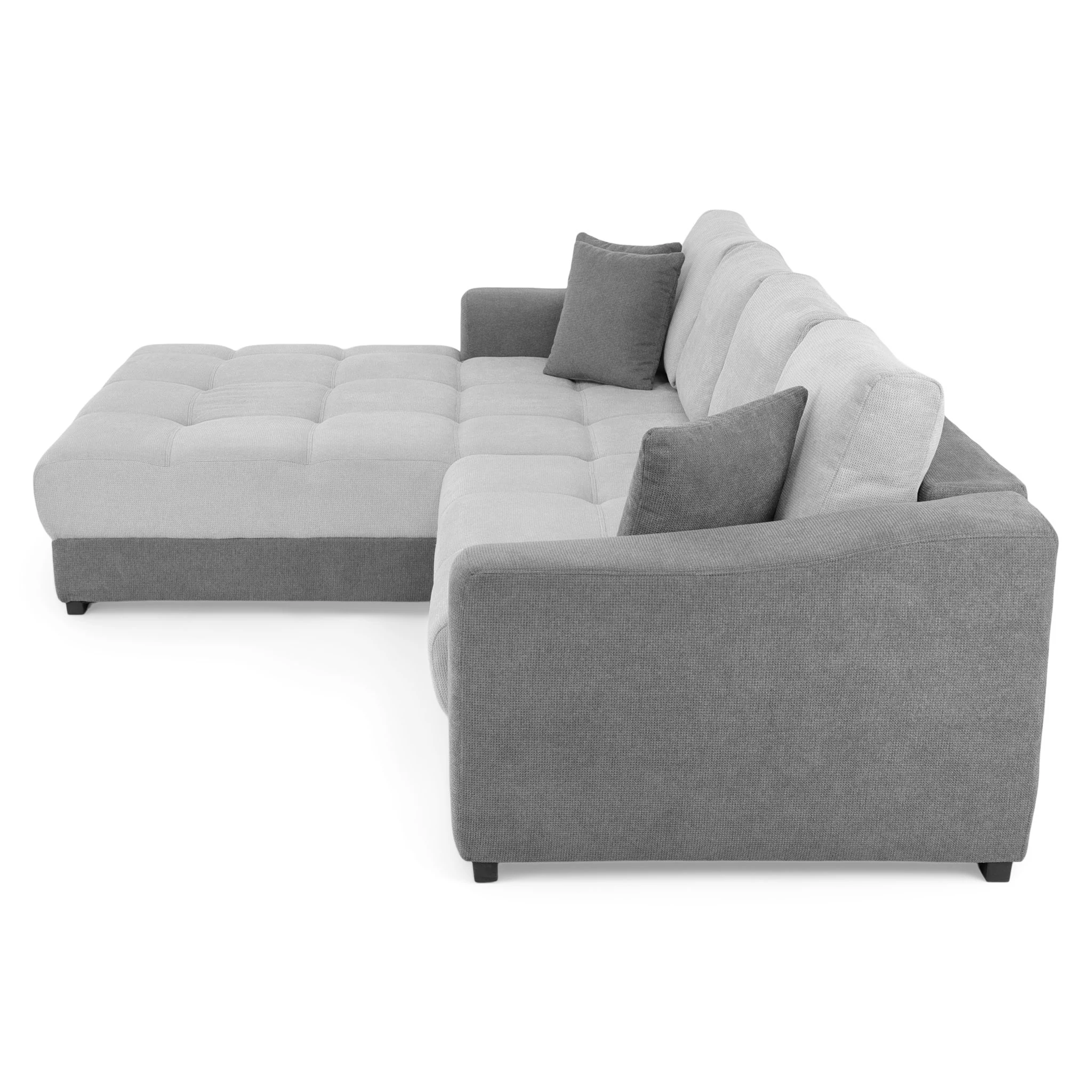 Coltar Cotta Minimaxx, MM334 FLEX REC-2DL stanga,  pentru living, extensibil cu functie somn, stofa gri F001/F009, 314x203x67(85), ext.252x128cm [6]