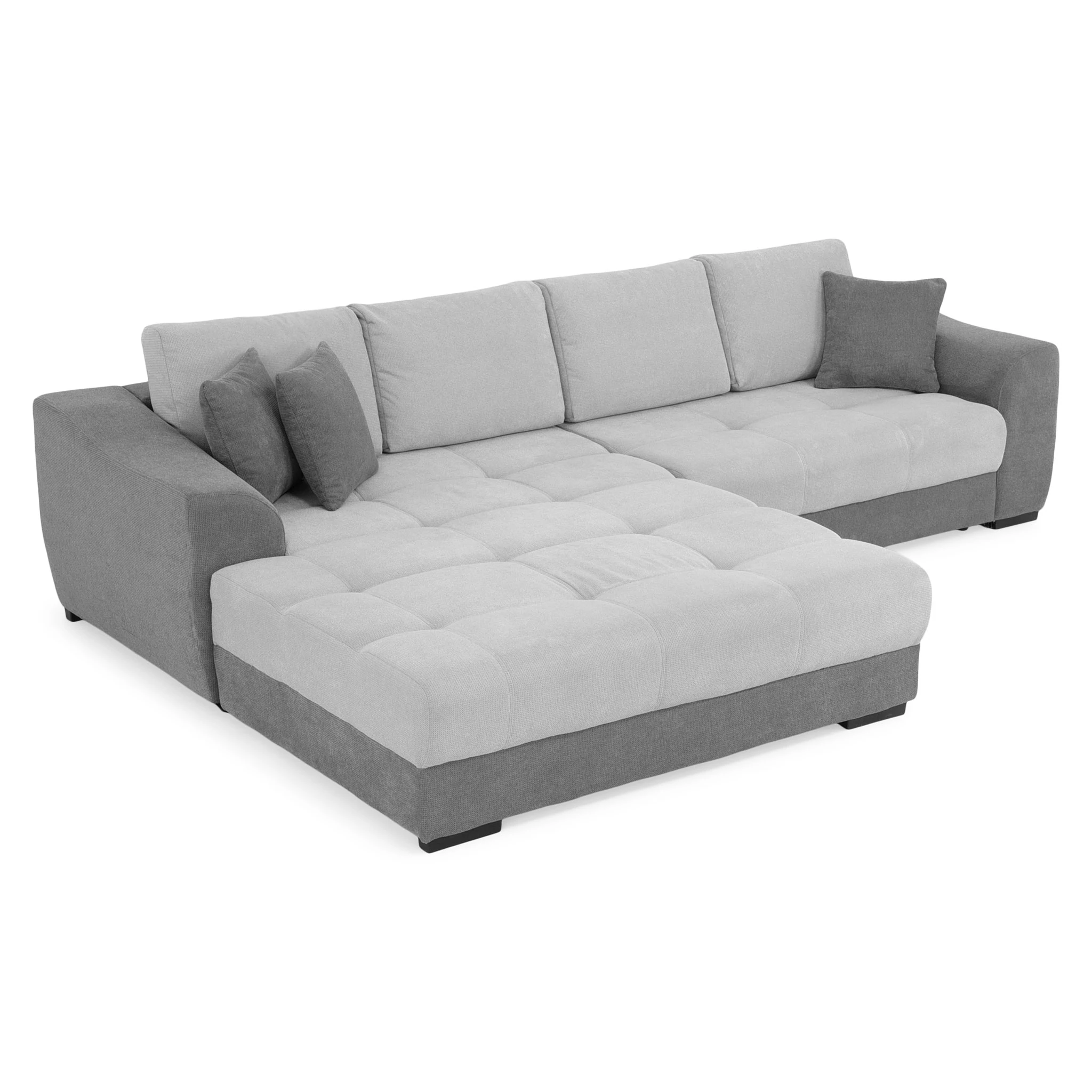 Coltar Cotta Minimaxx, MM334 FLEX REC-2DL stanga,  pentru living, extensibil cu functie somn, stofa gri F001/F009, 314x203x67(85), ext.252x128cm [1]