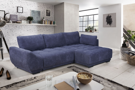 Canapele & coltare living - Coltar Living extensibil cu functie somn MM358 RUMBA 1,5DL-REC, dreapta, stofa blue  G705, 269x169x66(87), ext.208x130cm