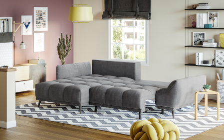 Coltar Living extensibil cu functie somn MM361 ALLEGRA REC-1,5DL, stanga, stofa gri  F001, 270x169x68(88), ext.208x130cm [1]