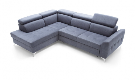 Coltar Living extensibil cu functie somn NAPOLI, stanga, stofa gri letto 99, 268x(201/98)x(77-93), ext.201x130cm [9]
