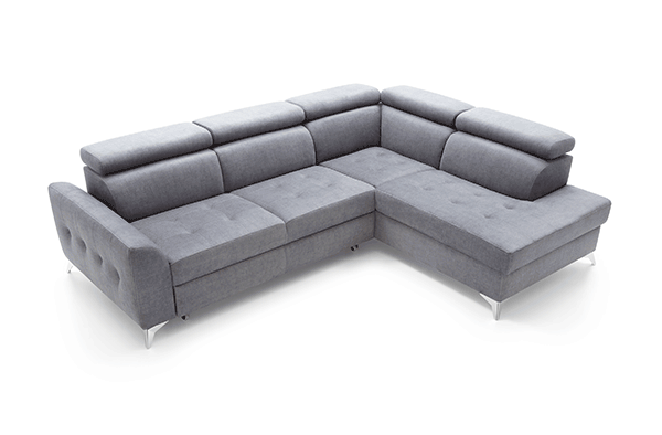 Coltar Living extensibil cu functie somn NAPOLI, stanga, stofa gri letto 99, 268x(201/98)x(77-93), ext.201x130cm [12]