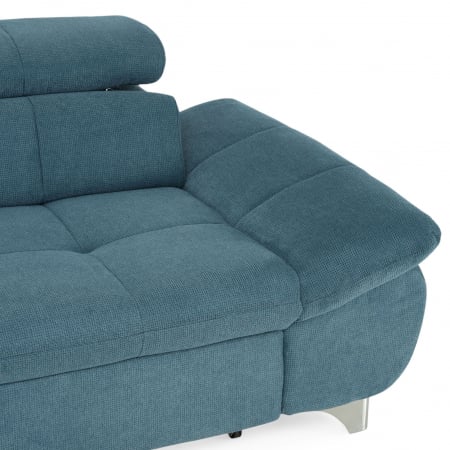 Coltar Living extensibil, functie somn GEMINI 3F-OTM,dreapta, stofa azure F011, 312x231x97, ext.228x127cm. [13]