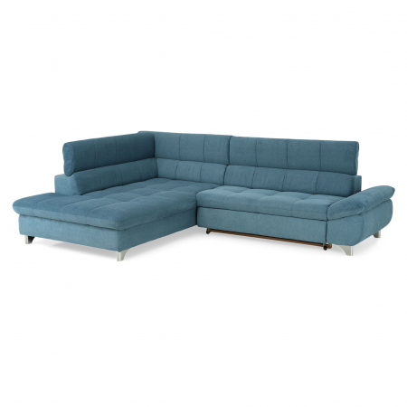 Coltar Living extensibil, functie somn GEMINI 3F-OTM,dreapta, stofa azure F011, 312x231x97, ext.228x127cm. [4]