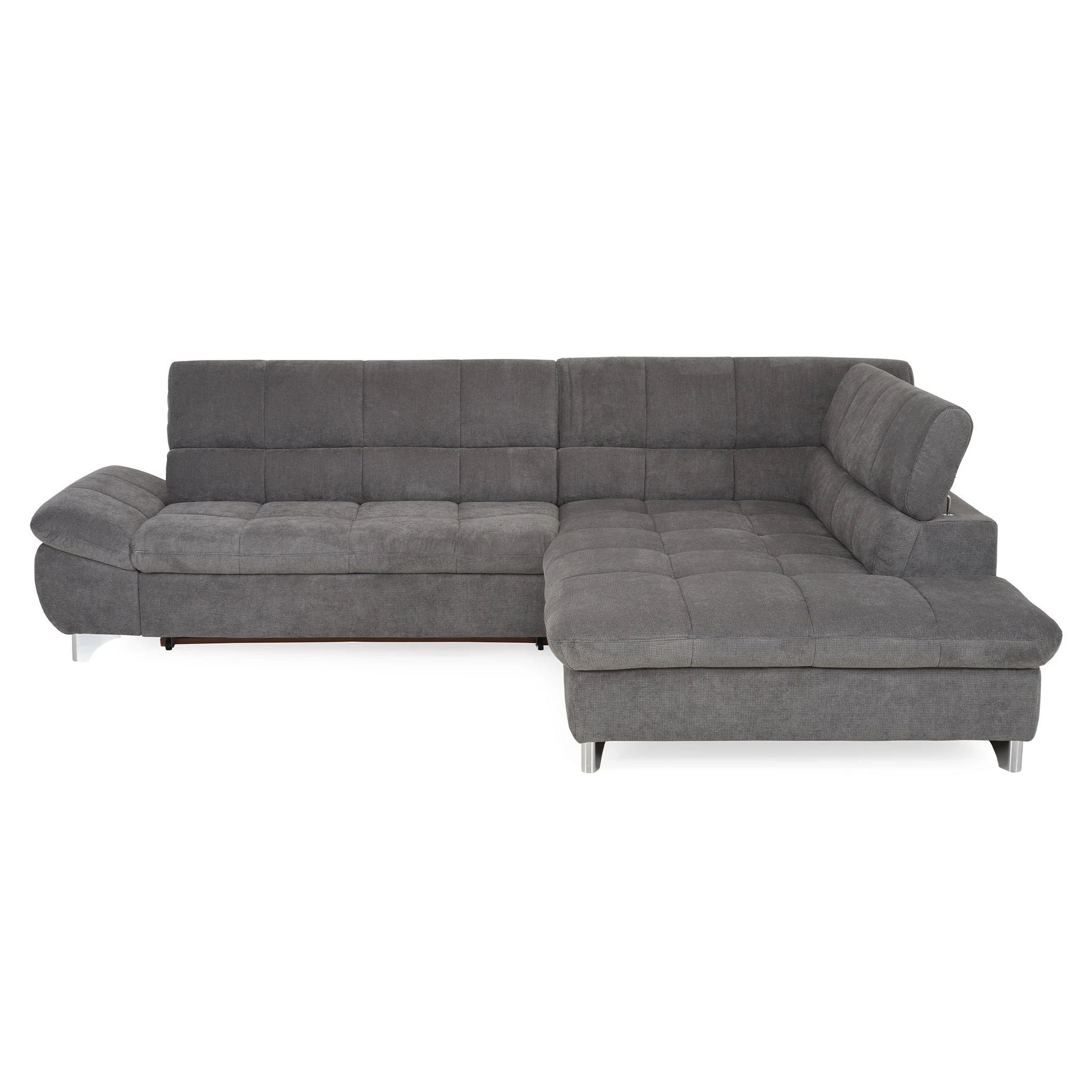 Coltar Living extensibil, functie somn GEMINI 3F-OTM,dreapta, stofa gri F001, 312x231x97, ext.228x127cm. [4]