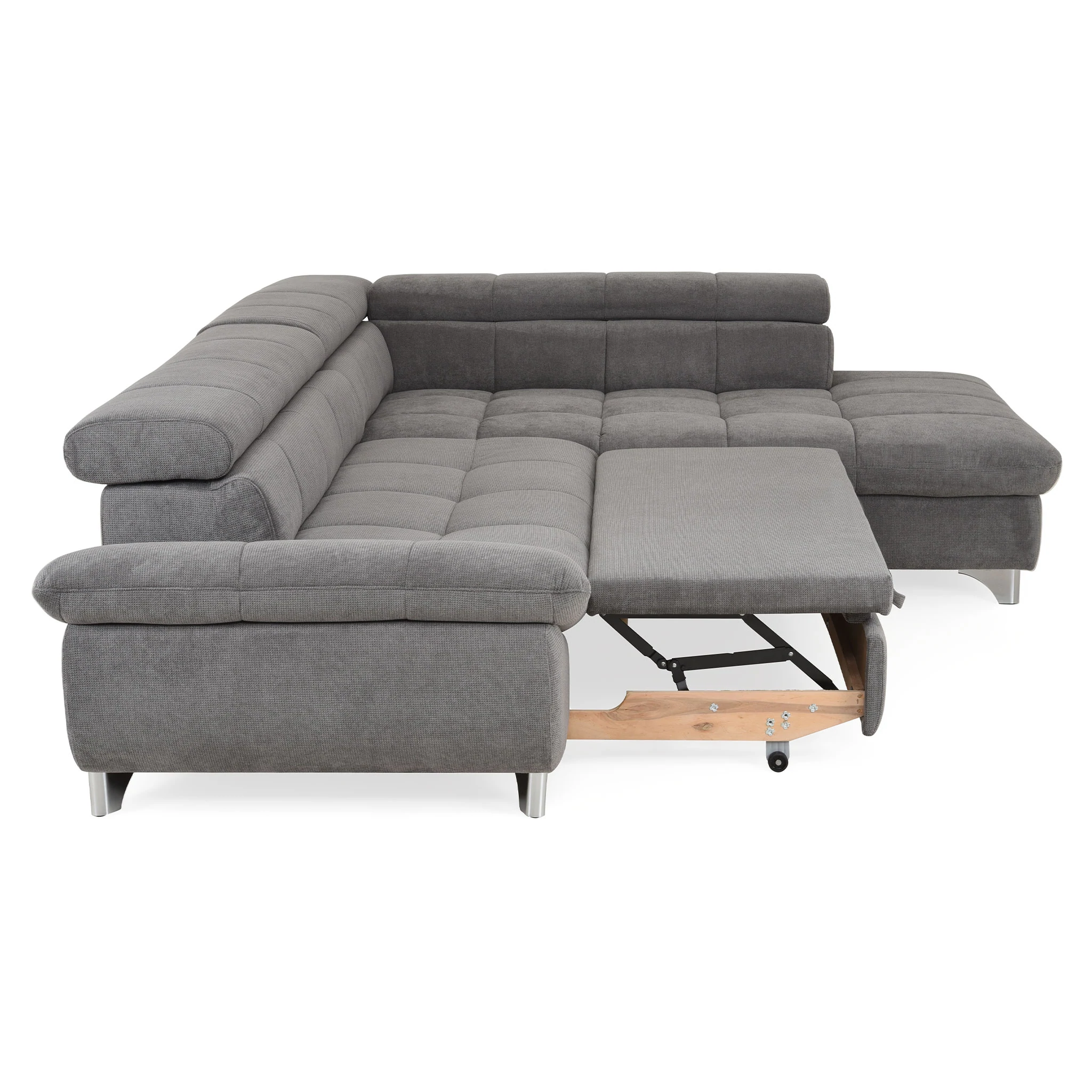 Coltar Living extensibil, functie somn GEMINI 3F-OTM,dreapta, stofa gri F001, 312x231x97, ext.228x127cm. [7]
