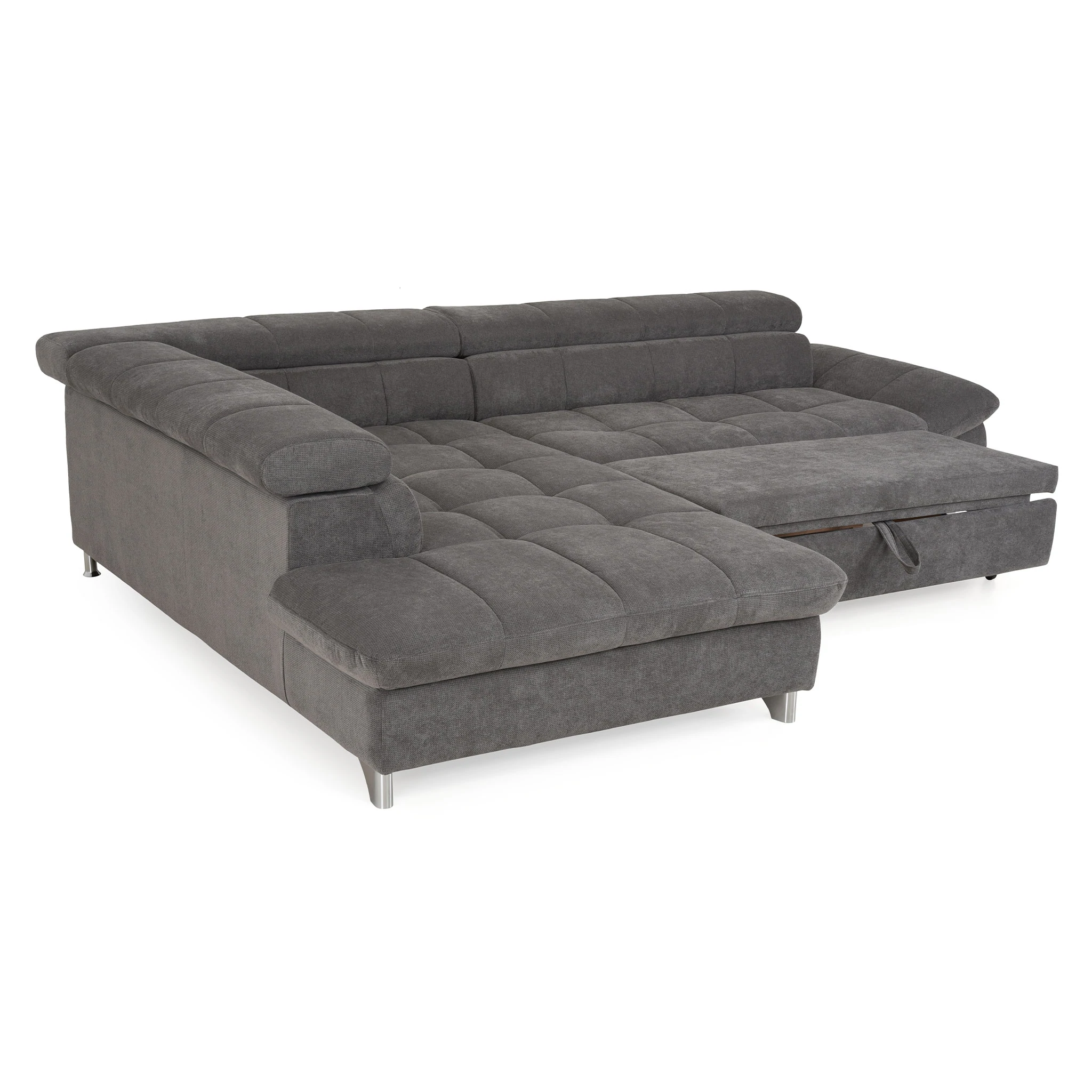 Coltar Living extensibil, functie somn GEMINI OTM-3F,stanga, stofa gri F001, 312x231x97, ext.228x127cm. [5]
