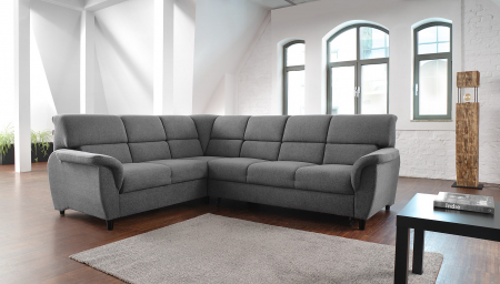 Coltare living - Coltar Living PARIS FASANO, extensibil, cu functie somn,relaxare si depozitare, stanga, stofa gri, 270x219x91, ext.205x120cm