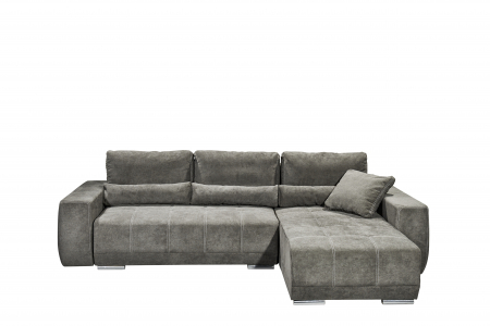 Coltar Living LEYLA, extensibil cu functie somn, dreapta, stofa gri Uran 09 stone, 293x189x90, ext.234x132cm [1]