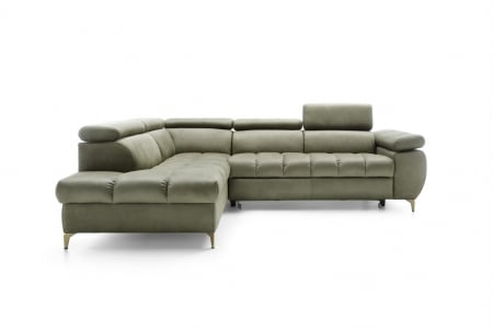 Coltar Living LUGANO, extensibil cu functie somn, stanga, stofa olive letto 38 , 272x(202/100)x(77-93), ext.200x125cm [3]
