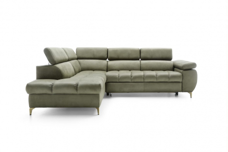 Coltar Living LUGANO, extensibil cu functie somn, stanga, stofa olive letto 38 , 272x(202/100)x(77-93), ext.200x125cm [2]
