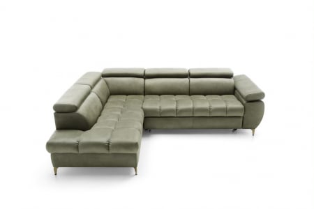 Coltar Living LUGANO, extensibil cu functie somn, stanga, stofa olive letto 38 , 272x(202/100)x(77-93), ext.200x125cm [4]