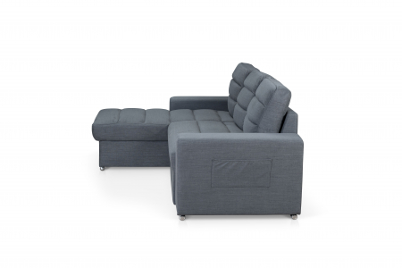 Coltar Living MM292 LILLE REC/BK-2F INK, extensibil cu functie somn si depozitare, stanga, stofa gri R464, 251x158x(73-91), ext.195x114cm [4]