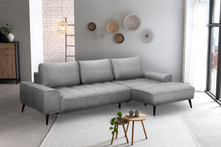Coltar Living MM500 GOMERA 3DL-REC, extensibil cu functie somn, relaxare si depozitare, dreapta, stofa gri deschis G002, 291x168x(88-112), ext.234x136cm [6]