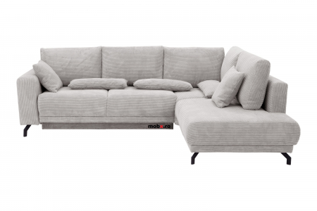 Coltare living - Coltar Living MODEST, extensibil cu functie somn, dreapta, stofa gri Lincoln 86, 275x216x91, ext.232x128cm