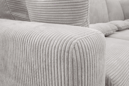 Coltar Living MODEST, extensibil cu functie somn, dreapta, stofa gri Lincoln 86, 275x216x91, ext.232x128cm [7]