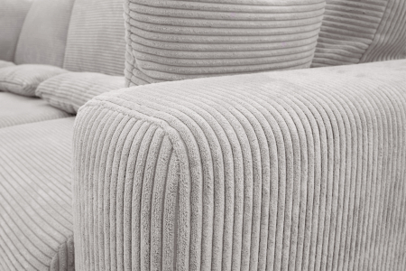 Coltar Living MODEST, extensibil cu functie somn, stanga, stofa gri Lincoln 86, 275x216x91, ext.232x128cm [8]