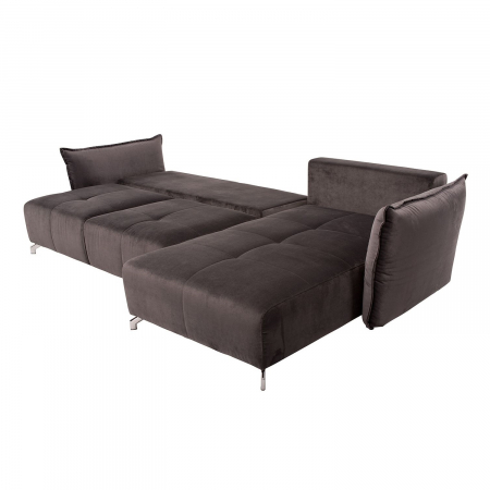 Coltar Living STAR, extensibil cu functie somn, relaxare si depozitare, dreapta, stofa maro Piano 16, (303-325)x186x100, ext.270x140cm [7]