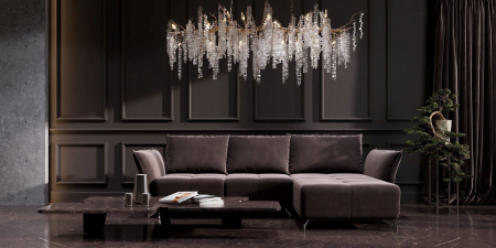 Coltar Living STAR, extensibil cu functie somn, relaxare si depozitare, dreapta, stofa maro Piano 16, (303-325)x186x100, ext.270x140cm [2]