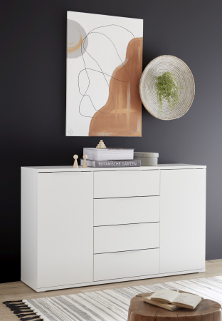 CAPRI, Comoda alba 150, 2 usi 4 sertare, (Lxadxh) ca.150x38x90 cm. [1]