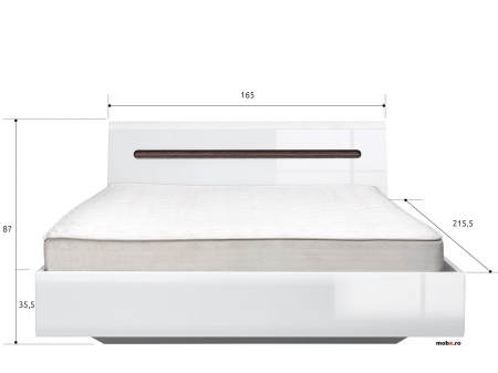 Dormitor AZTECA Set-B, (dulap 4U 220 + pat 160 + 2 noptiere 2S) culoare alb lucios. [4]