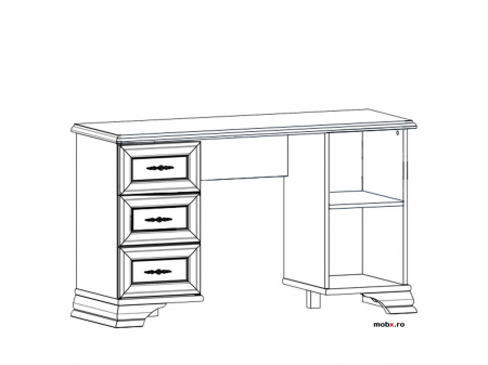 Dormitor IDENTO Set-C, (2 dulapuri 5U2S 160 + pat 160 + 2 noptiere 1S + comoda 4S+comoda 2U4S + masa toaleta + oglinda LUS 90) culoare alb. [12]