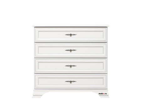 Dormitor IDENTO Set-C, (2 dulapuri 5U2S 160 + pat 160 + 2 noptiere 1S + comoda 4S+comoda 2U4S + masa toaleta + oglinda LUS 90) culoare alb. [10]