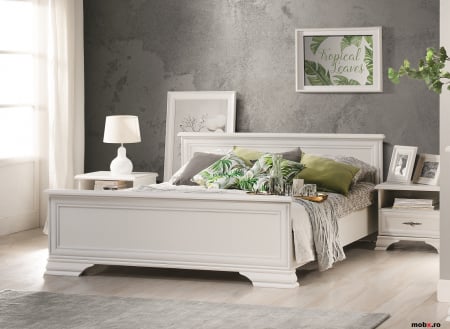 Dormitor IDENTO Set-D, (dulap 6U2S+ pat 160 + 2 noptiere 1S + comoda 2U4S) culoare alb. [4]