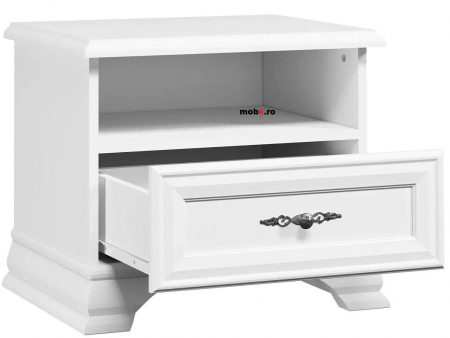 Dormitor IDENTO Set-E, (dulap 6U2S+ pat 160 + 2 noptiere 1S + comoda 2W3S1B + oglinda LUS 155) culoare alb. [24]