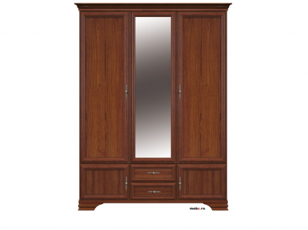 Dormitor KENTUKI Set-A, (dulap 5U2S 160 + pat 160 + 2 noptiere 1S + comoda 4S + oglinda 90) culoare castan. [2]