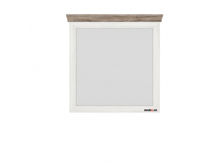 Dormitor MARSELLE Set-A, (dulap 6U2S 218 + pat 160 cu somiera rabatabila si container asternuturi + 2 noptiere 1S + comoda 4S + oglinda 98 cm), culoare alb frasin si stejar sonoma dark. [10]