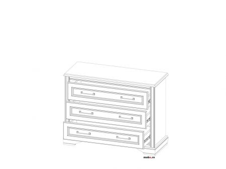 Dormitor STYLIUS Set-A, (dulap 3U4S 170 + pat 160 + 2 noptiere 2S + comoda 3S + oglinda 90cm) culoare pin siberian. [9]
