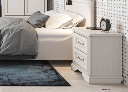 Dormitor STYLIUS Set-B, (dulap 6U2S 170 + pat 160 + 2 noptiere 2S + comoda 3S + oglinda 90cm) culoare pin siberian. [6]