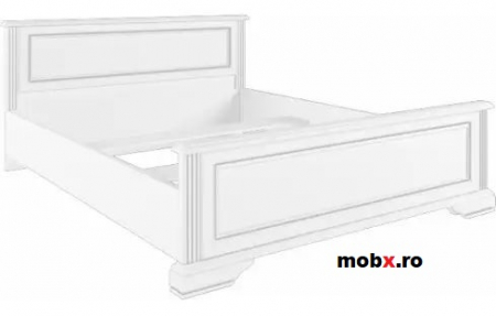 Dormitor WHITE Set-A, (dulap 3U1O 176 + pat 160 + 2 noptiere 1S + comoda 4S + oglinda 102 cm) culoare frasin alb + pin argintiu. [12]