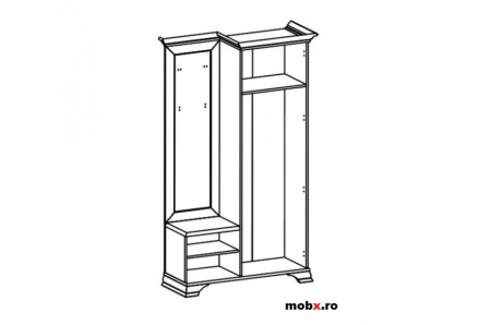 Garderoba PPK110P IDENTO, alb, L 116 cm. [1]
