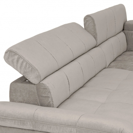 GEMINI Coltar extensibil, sezlong dreapta 3F-OTM, functie somn si relaxare, acoperire stofa crem savana F220, COTTA, 312x231x97, ext.228x127cm. [7]