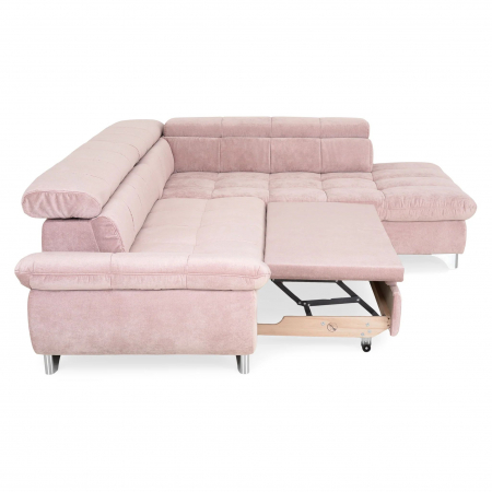 GEMINI Coltar extensibil, sezlong dreapta 3F-OTM, functie somn si relaxare, acoperire stofa roz F222, COTTA, 312x231x97, ext.228x127cm. [8]